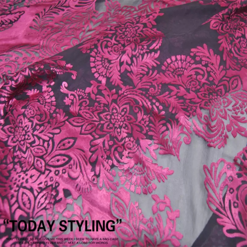 Fashion Large Pink Flower Desi - Robe Silk Women reseña y precio