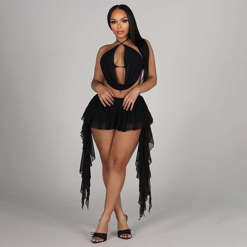 Women Sexy Solid Mesh 2 Piece  - Cami Top Lace reseña y precio