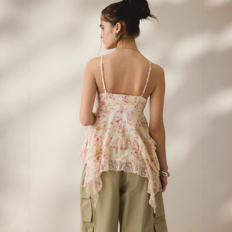 Vintage Floral Chiffon Cami To - Cami Top Lace reseña y precio