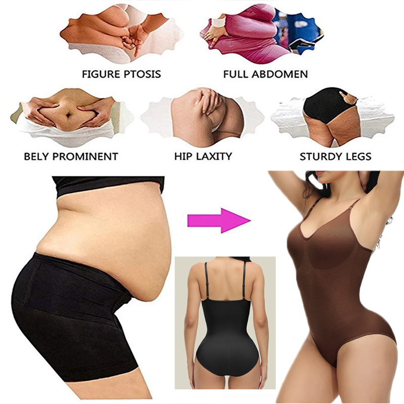 GUUDIA V Neck Spaghetti Strap  - Shapewear Bodysuit Firm reseña y precio