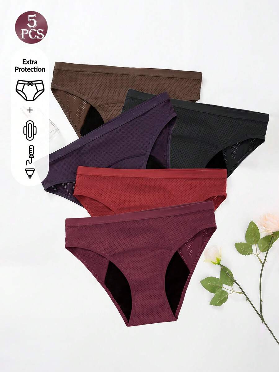 5 Pcs Women Solid Color Absorb - Period Panty Absorbent reseña y precio