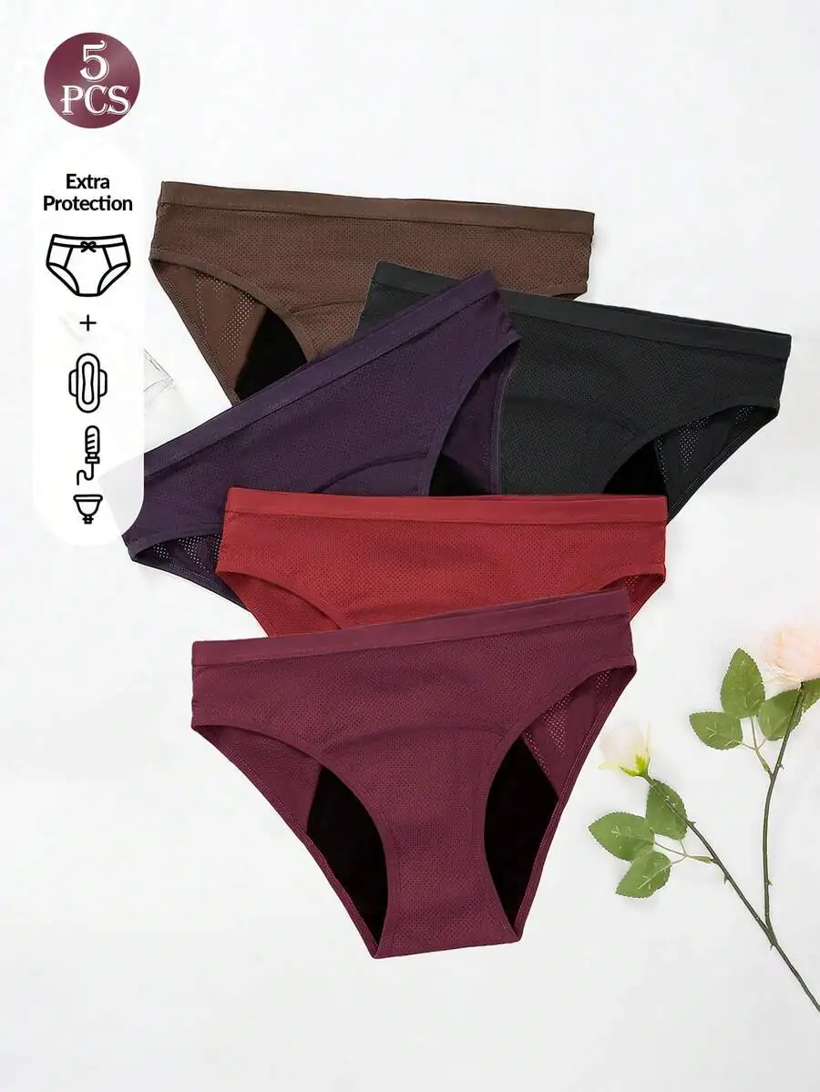 5 Pcs Women Solid Color Absorb - Period Panty Absorbent reseña y precio